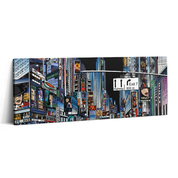 Print pe canvas 125x50 O viziune comică în New York