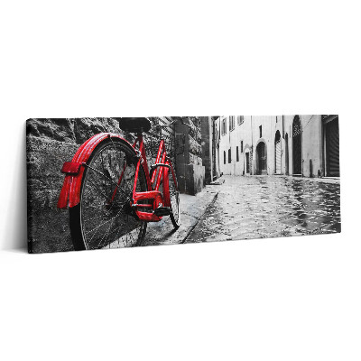 Print pe canvas 125x50 Bicicletă vintage și stradă retro a orașului