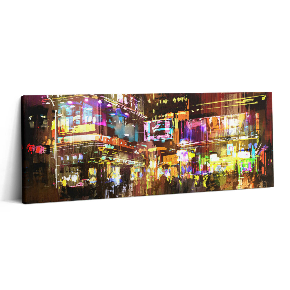 Print pe canvas 125x50 Ilustrație a orașului nocturn - Străzi moderne