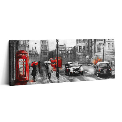 Print pe canvas 125x50 Vedere a străzii din Londra și a Big Ben-ului