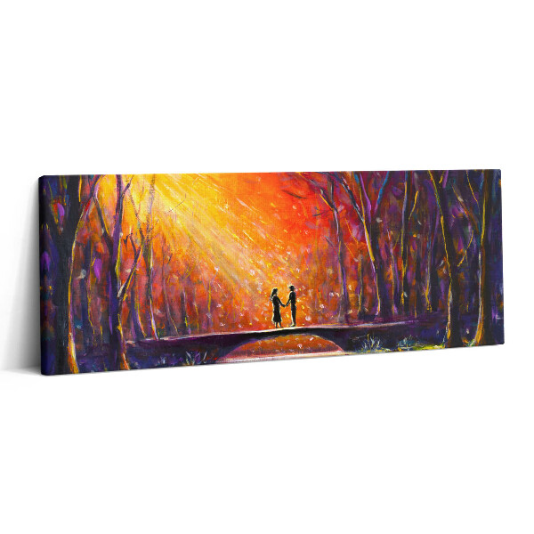 Print pe canvas 125x50 Un cuplu îndrăgostit pictat cu acuarele