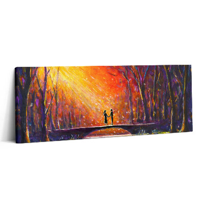 Print pe canvas 125x50 Un cuplu îndrăgostit pictat cu acuarele