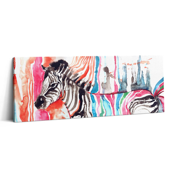 Print pe canvas 125x50 Ilustrație animală zebră colorată