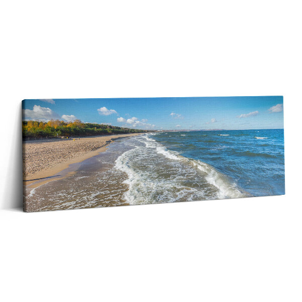 Print pe canvas 125x50 Malul plajei și valurile mării