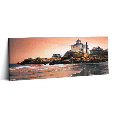 Print pe canvas 125x50 Cabana lui Sherman de pe malul mării