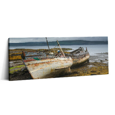 Print pe canvas 125x50 Golful Salen și bărcile