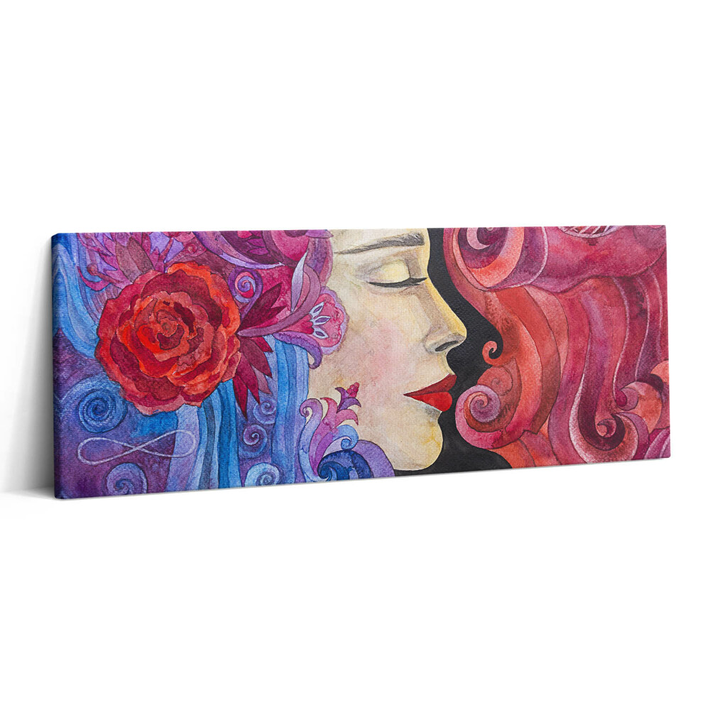 Print pe canvas 125x50 Artă - femeie pictată