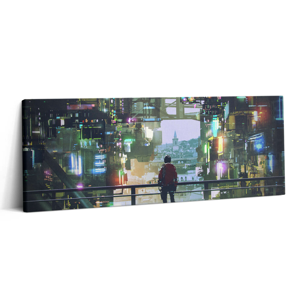 Print pe canvas 125x50 Orașul Cyberpunk