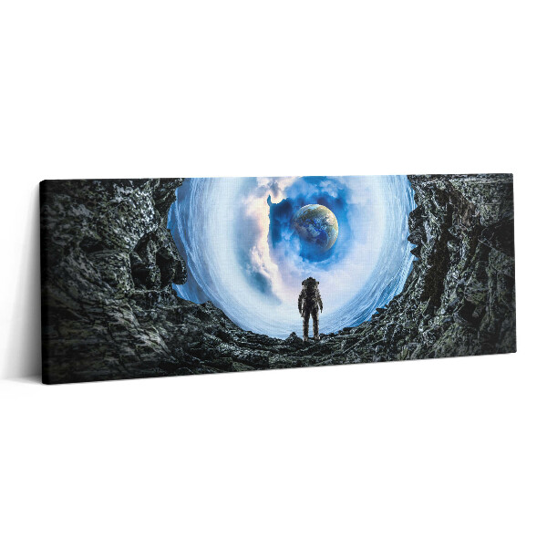 Print pe canvas 125x50 Gaură spațială și astronaut