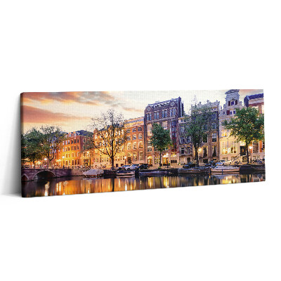 Print pe canvas 125x50 Case Amsterdam Olanda
