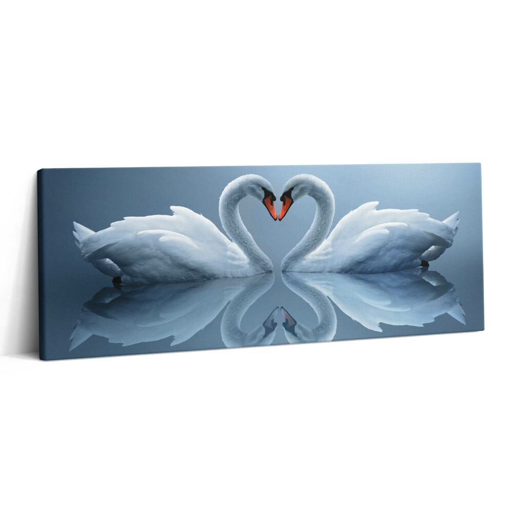 Print pe canvas 125x50 Lebede aranjate ca semn al iubirii
