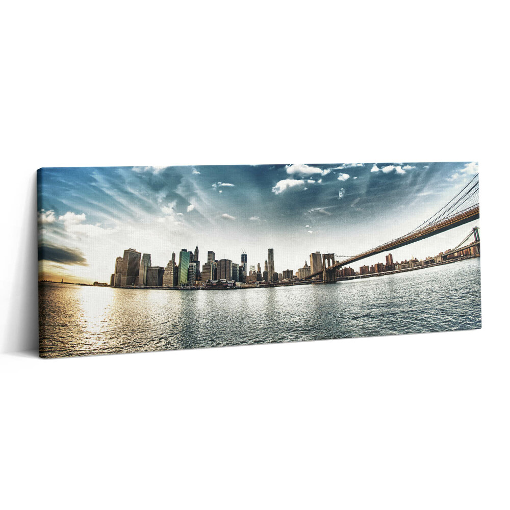 Print pe canvas 125x50 Orașul și Podul Brooklyn