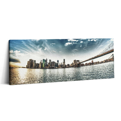 Print pe canvas 125x50 Orașul și Podul Brooklyn
