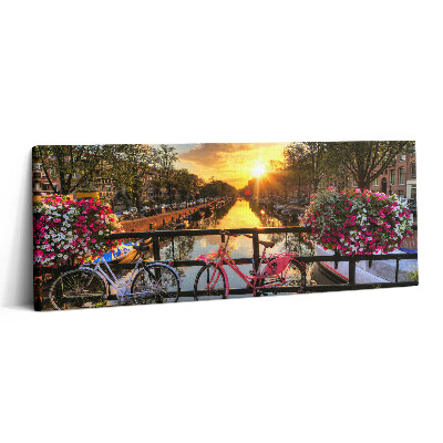 Print pe canvas 125x50 Răsărit de soare peste Amsterdam