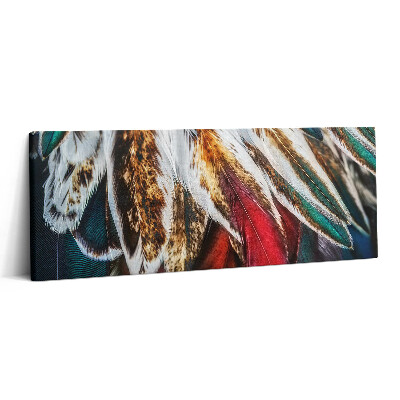 Print pe canvas 125x50 Pene de pasăre maro deschis
