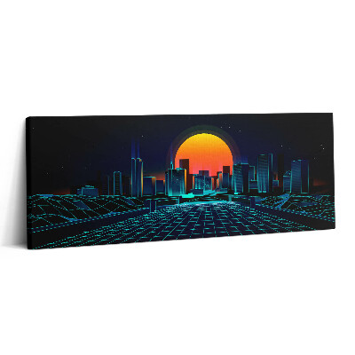 Print pe canvas 125x50 Spațiul cibernetic al orașului