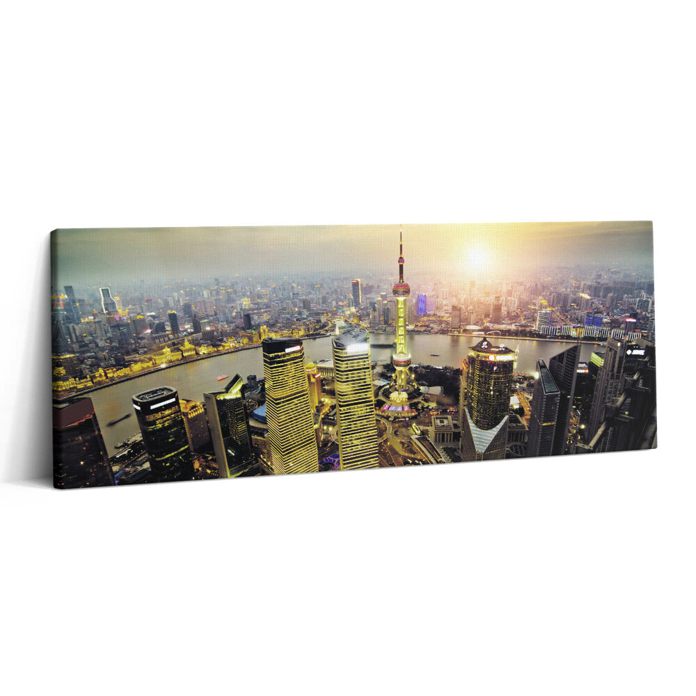 Print pe canvas 125x50 Shanghai noaptea