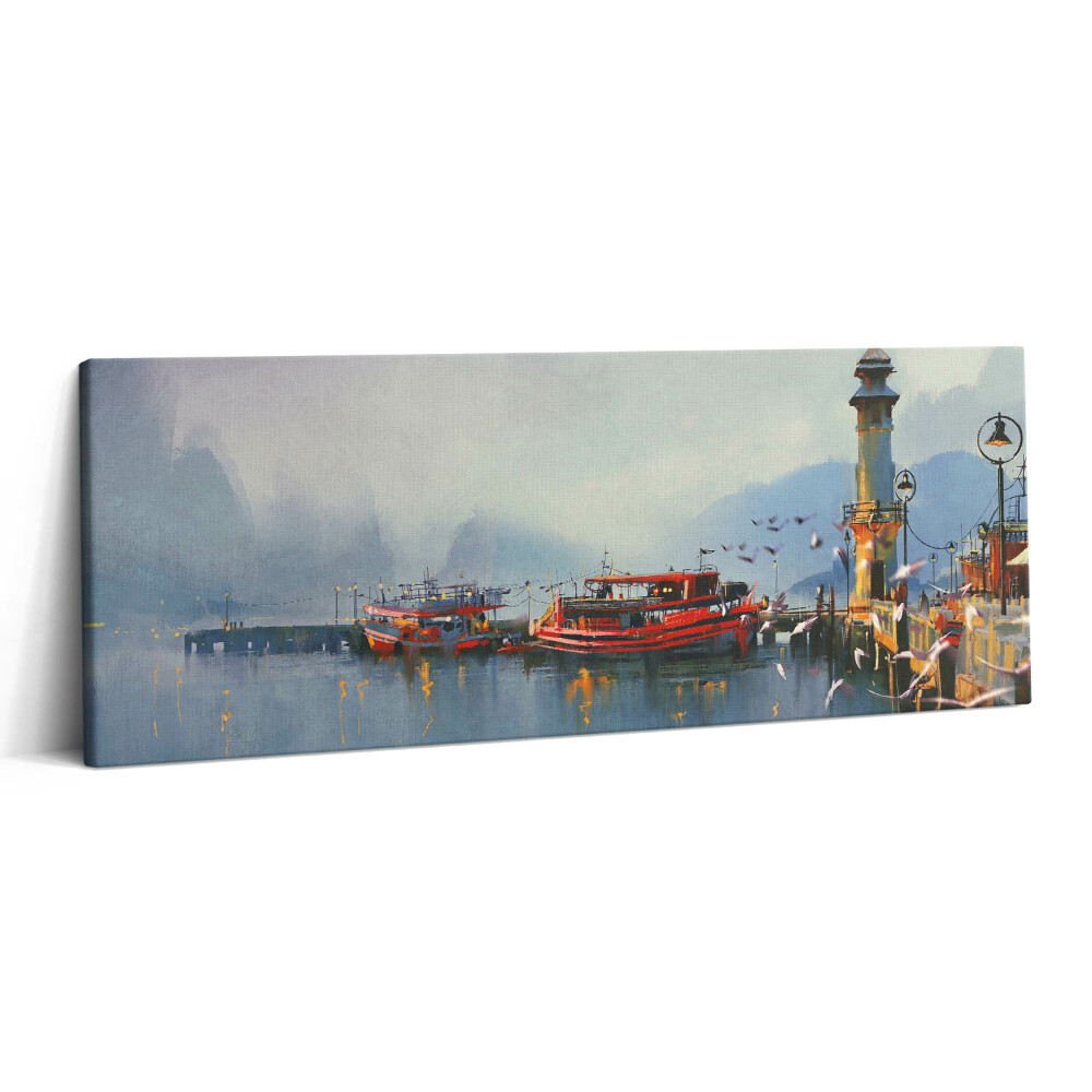 Print pe canvas 125x50 Barcă de pescuit în port