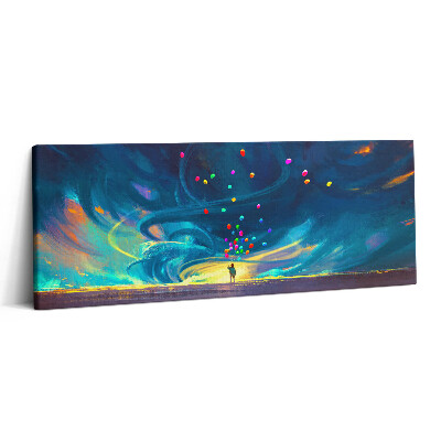 Print pe canvas 125x50 Bebeluș și baloane