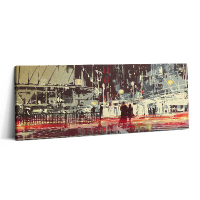 Print pe canvas 125x50 Scenă de oraș nocturnă