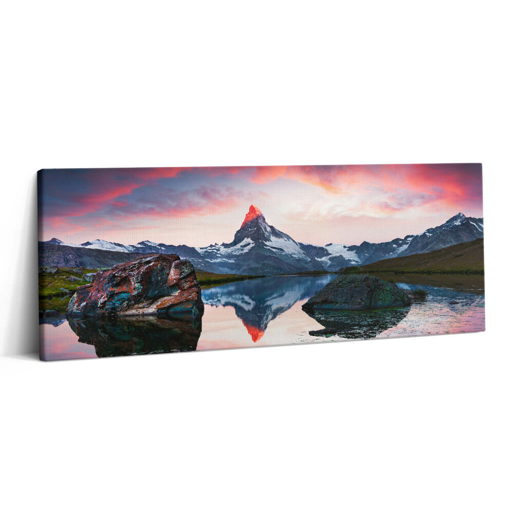 Print pe canvas 125x50 Lacul Stellisee Matterhorn