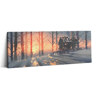 Print pe canvas 125x50 Peisaj de copaci de iarnă