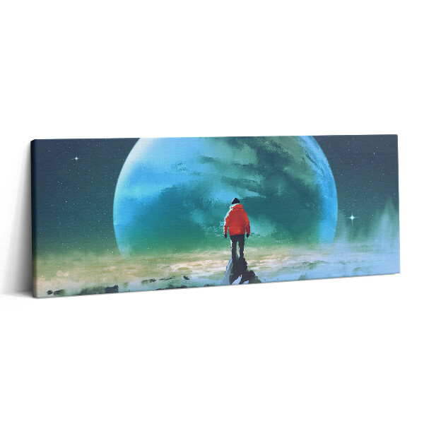Print pe canvas 125x50 Omul pe Lună