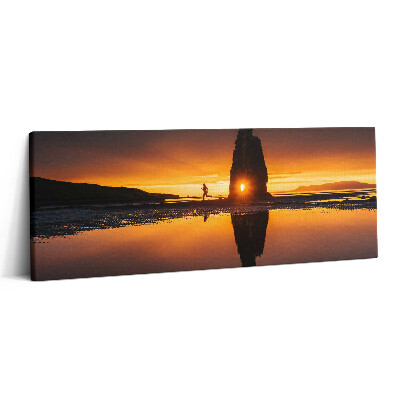 Print pe canvas 125x50 Alergătorii și apusul soarelui