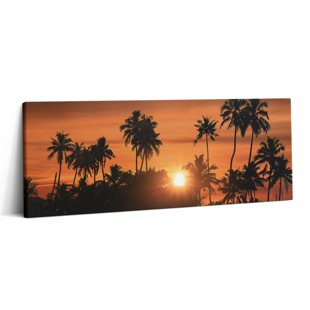 Print pe canvas 125x50 Apus de soare și palmieri în vacanță