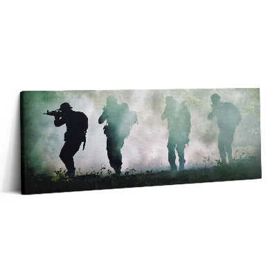 Print pe canvas 125x50 Armată în pădure - soldați