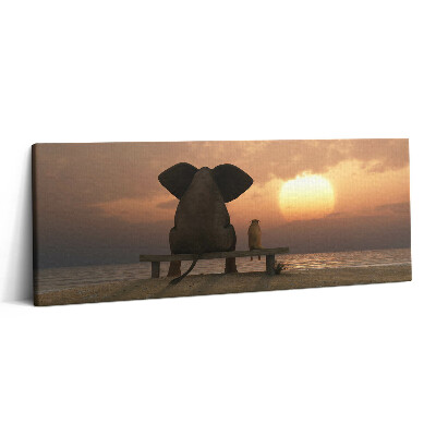Print pe canvas 125x50 Animale și apus de soare