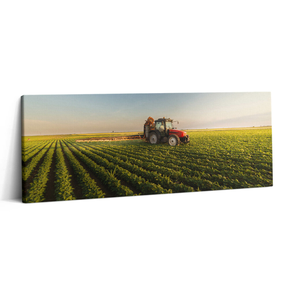 Print pe canvas 125x50 Tractorul stropește câmpul