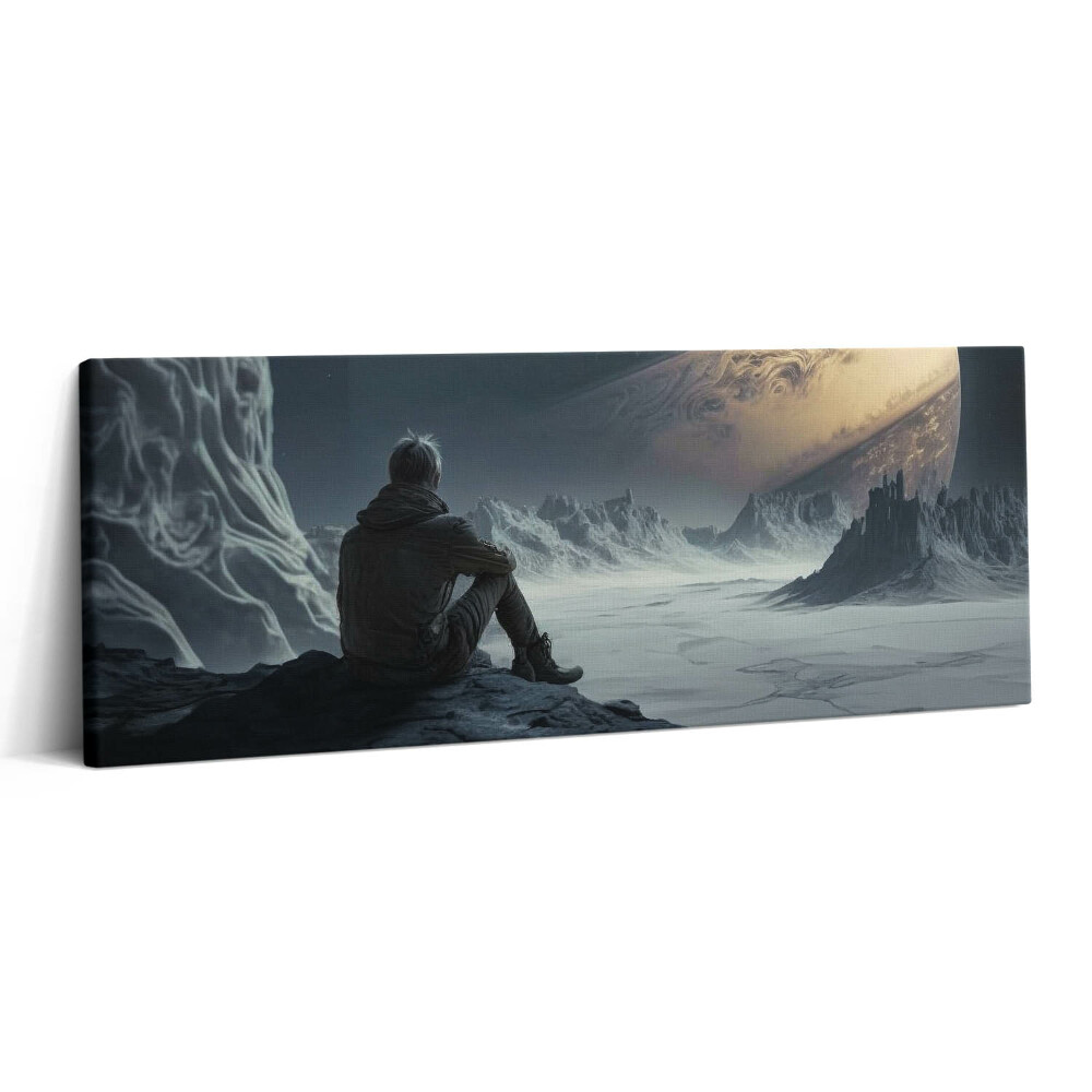 Print pe canvas 125x50 Omul în spațiu și pe planetă