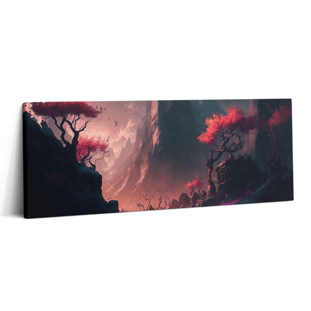 Print pe canvas 125x50 Pădure și munți magici