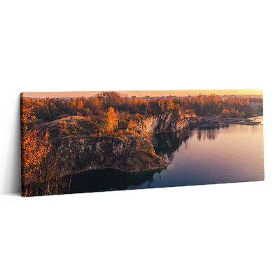 Print pe canvas 125x50 Lacul Krakowskie Zakrzówek toamna