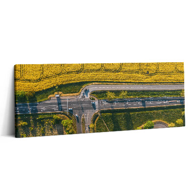 Print pe canvas 125x50 Câmpuri fotografiate de o dronă în Poznań