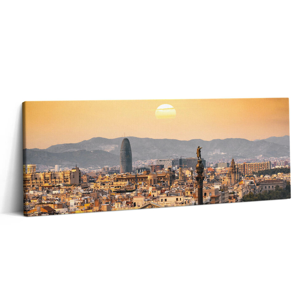 Print pe canvas 125x50 Peisajul Sagrada Familia din Barcelona