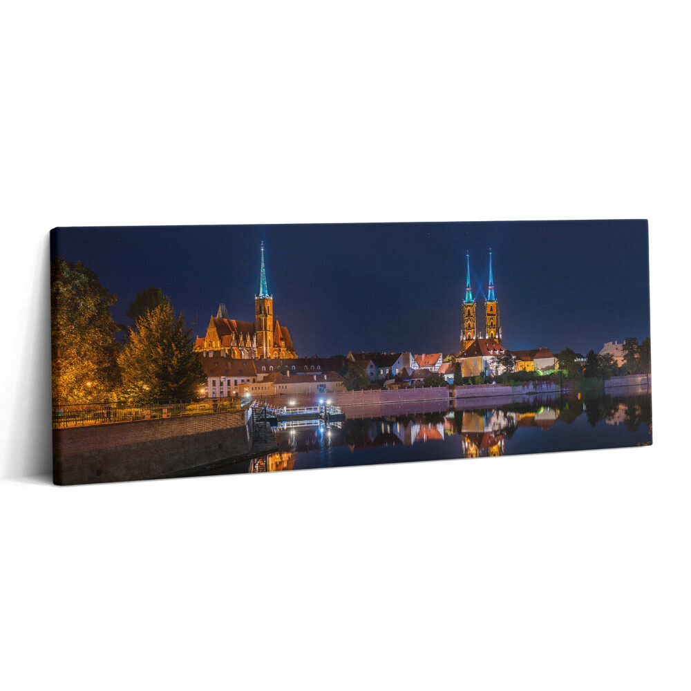 Print pe canvas 125x50 Catedrala din Wrocław noaptea