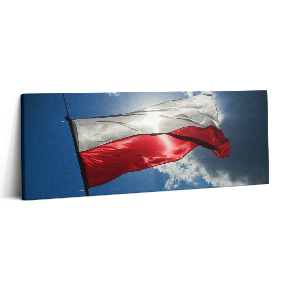 Print pe canvas 125x50 Steagul Poloniei pe cer