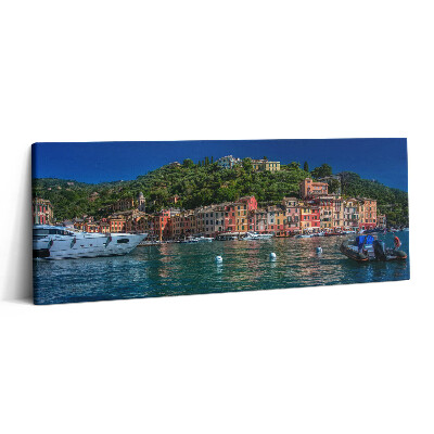 Print pe canvas 125x50 Bărci care navighează în Portofino