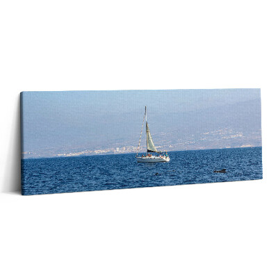 Print pe canvas 125x50 Un iaht navighează în jurul Tenerife-ului