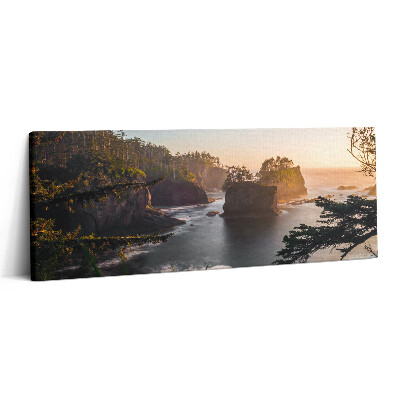 Print pe canvas 125x50 Peisaj de stânci și apus de soare