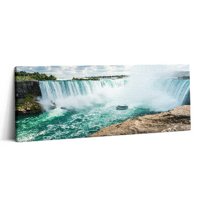 Print pe canvas 125x50 Barcă și Cascada Niagara