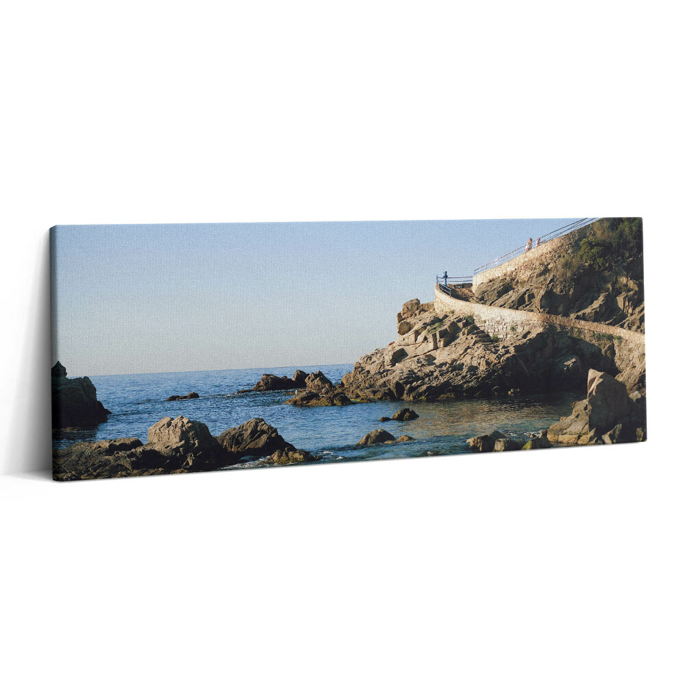 Print pe canvas 125x50 Plaja de pe Costa Brava