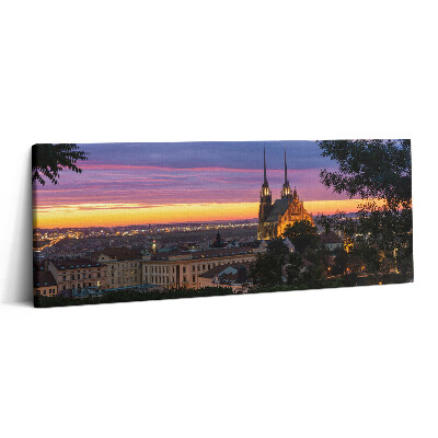 Print pe canvas 125x50 Răsărit de soare în Brno