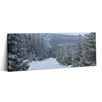 Print pe canvas 125x50 Munții Giganți Cehi în timpul iernii