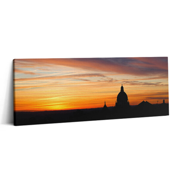 Print pe canvas 125x50 Clădire la apus