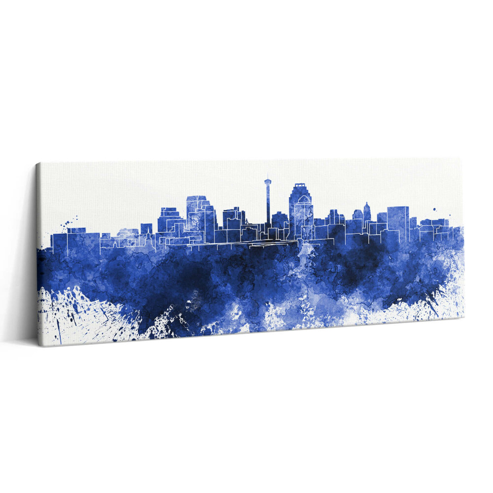 Print pe canvas 125x50 Panoramă în acuarelă a orașului San Antonio