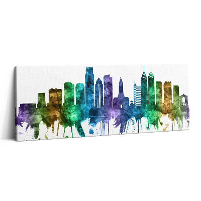 Print pe canvas 125x50 Ilustrație colorată a Philadelphiei