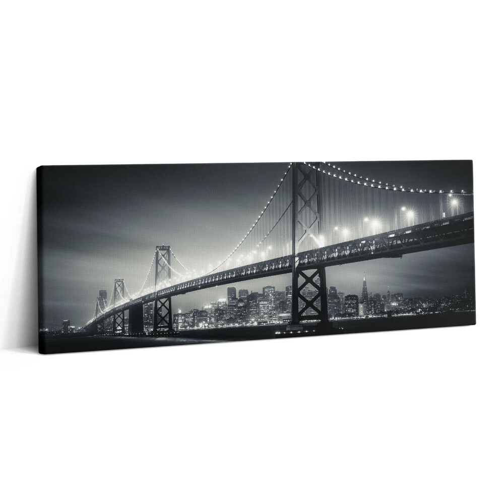 Print pe canvas 125x50 Podul San Francisco noaptea
